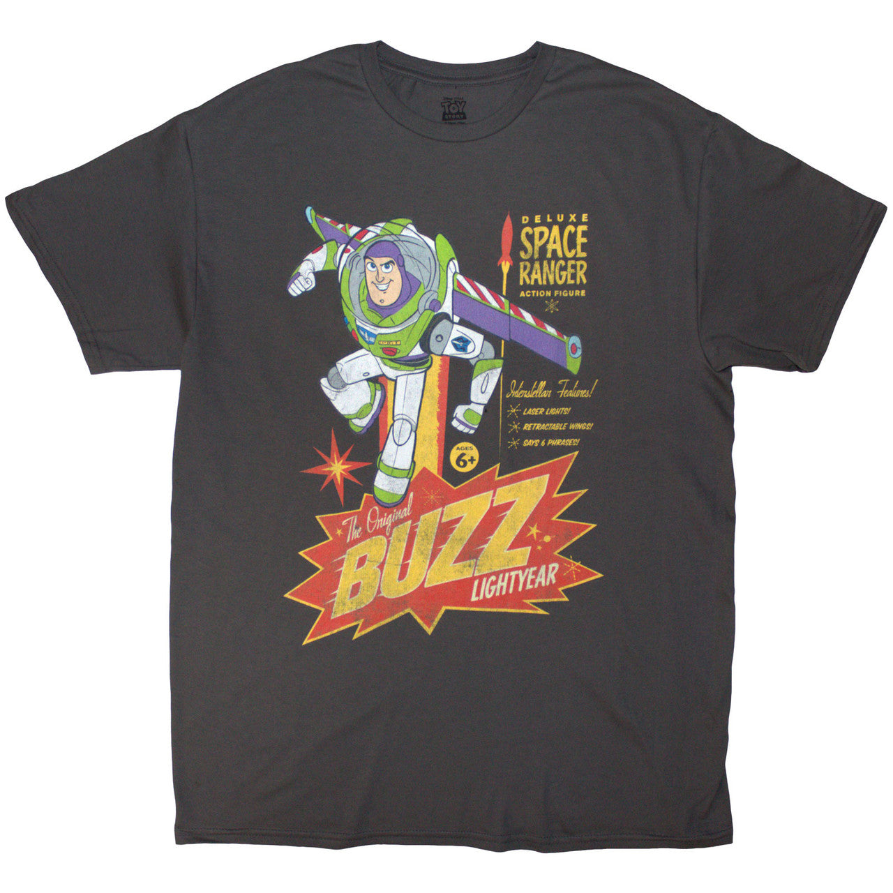 TOY STORY - Disney Unisex T-Shirt: Toy Story The Original Buzz (Charcoal Grey)