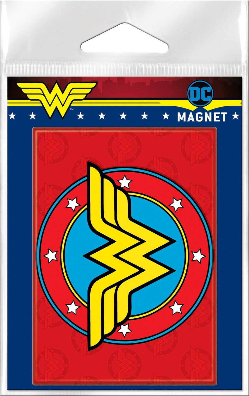Wonder Woman Logo on Red Carded Magnet