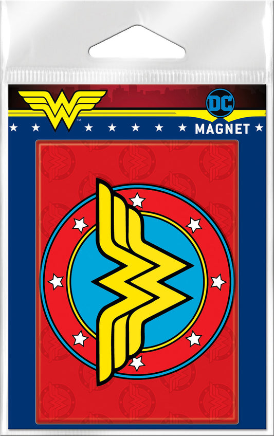 Wonder Woman Logo on Red Carded Magnet