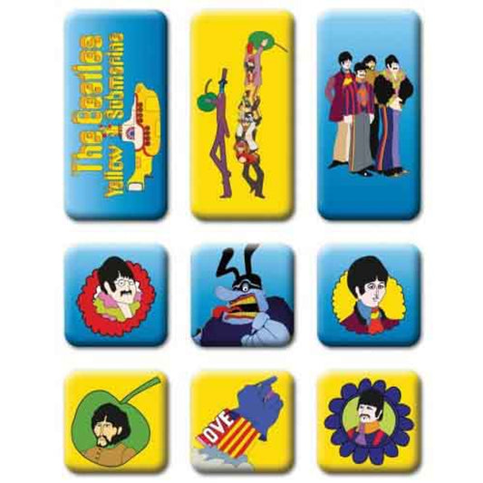 THE BEATLES - Epoxy Magnet Set: Yellow Submarine 9 Piece Set