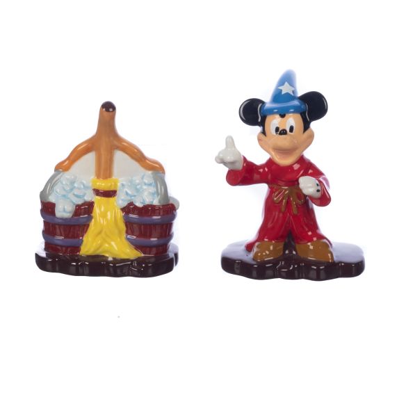DISNEY - Disney Fantasia Mickey and the Magic Broom Sculpted Ceramic Salt & Pepper Set