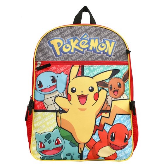 Pokemon Pikachu Characters 5 Piece Kids 16" Backpack Set