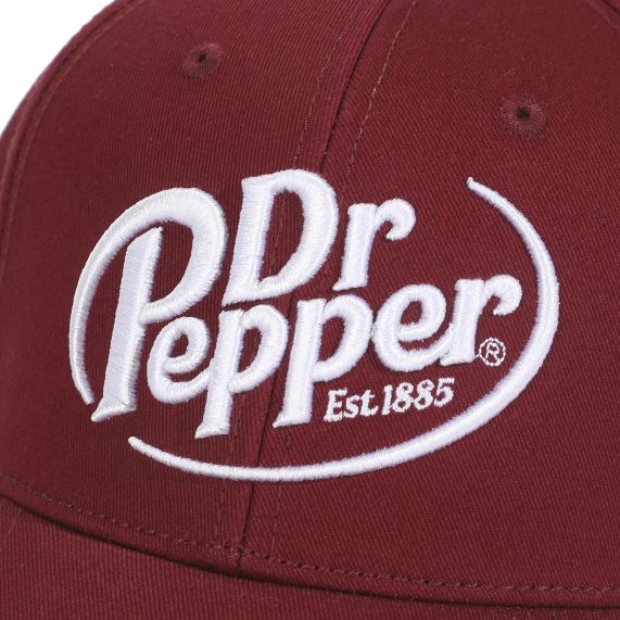DR PEPPER - Logo Embroidery Mesh Red Cotton Trucker Baseball Cap