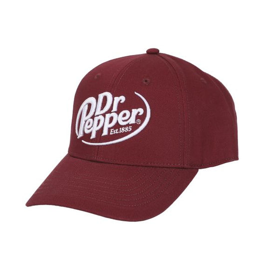DR PEPPER - Logo Embroidery Mesh Red Cotton Trucker Baseball Cap