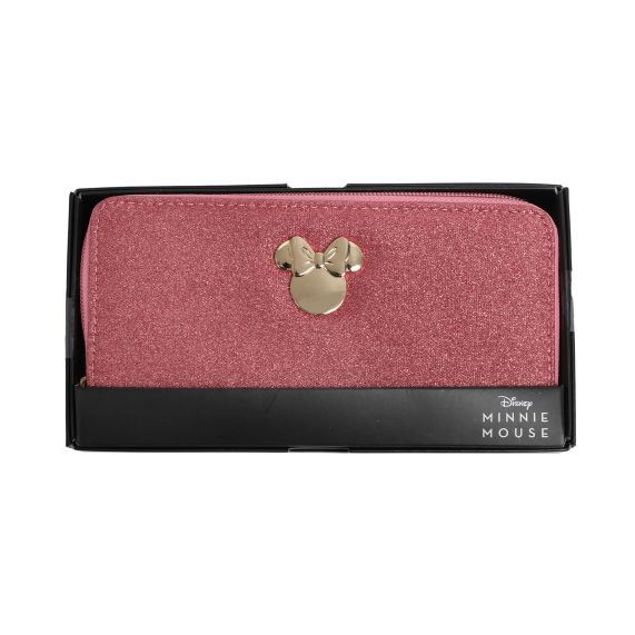 Minnie Mouse Pink Glitter Zip Wallet