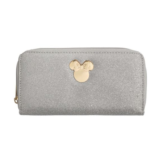 Minnie Mouse Silver Glitter Zip Wallet