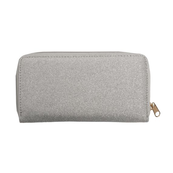 Minnie Mouse Silver Glitter Zip Wallet
