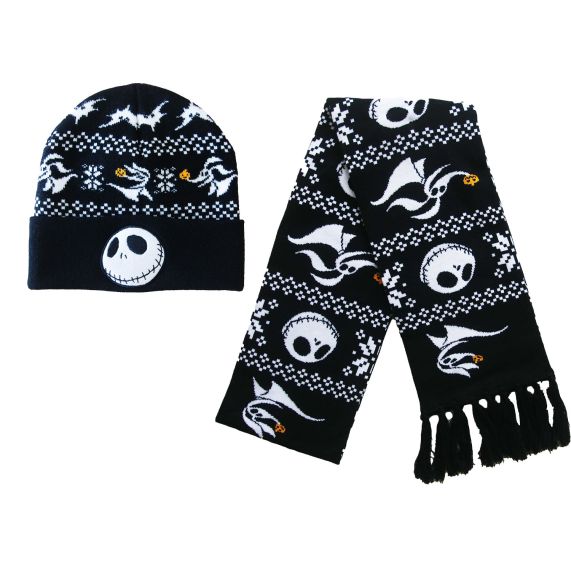 The Nightmare Before Christmas - Jack Zero Jacquard Knit Scarf & Beanie Set