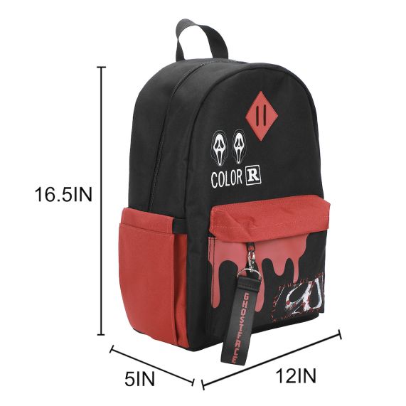 GHOSTFACE - Ghostface Masks & Blood Drip Adult 16.5” Black Backpack