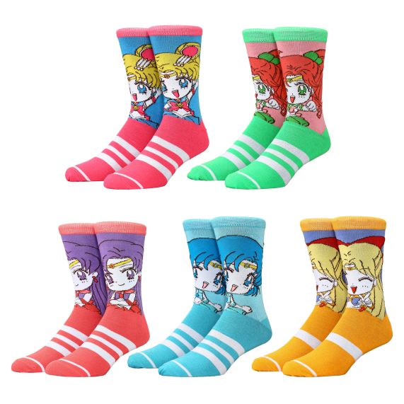 SAILOR MOON - Sailor Moon Crystal Characters 5-pair Pack Crew Socks