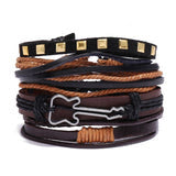 Guitar Leather Bracelet (brown + black)