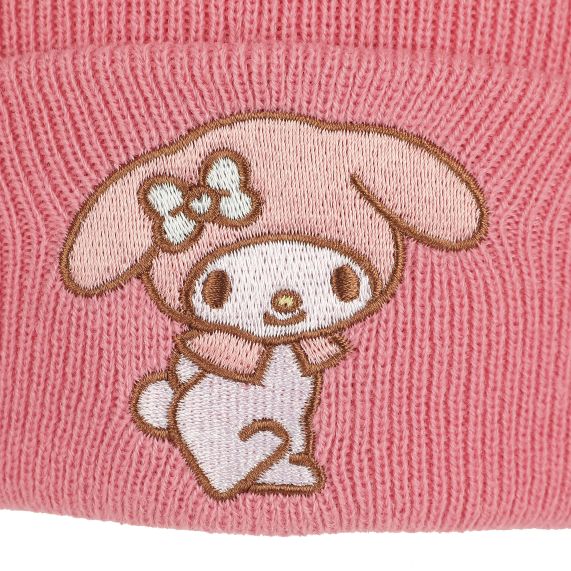 HELLO KITTY - My Melody Pink Embroided Cuff Beanie