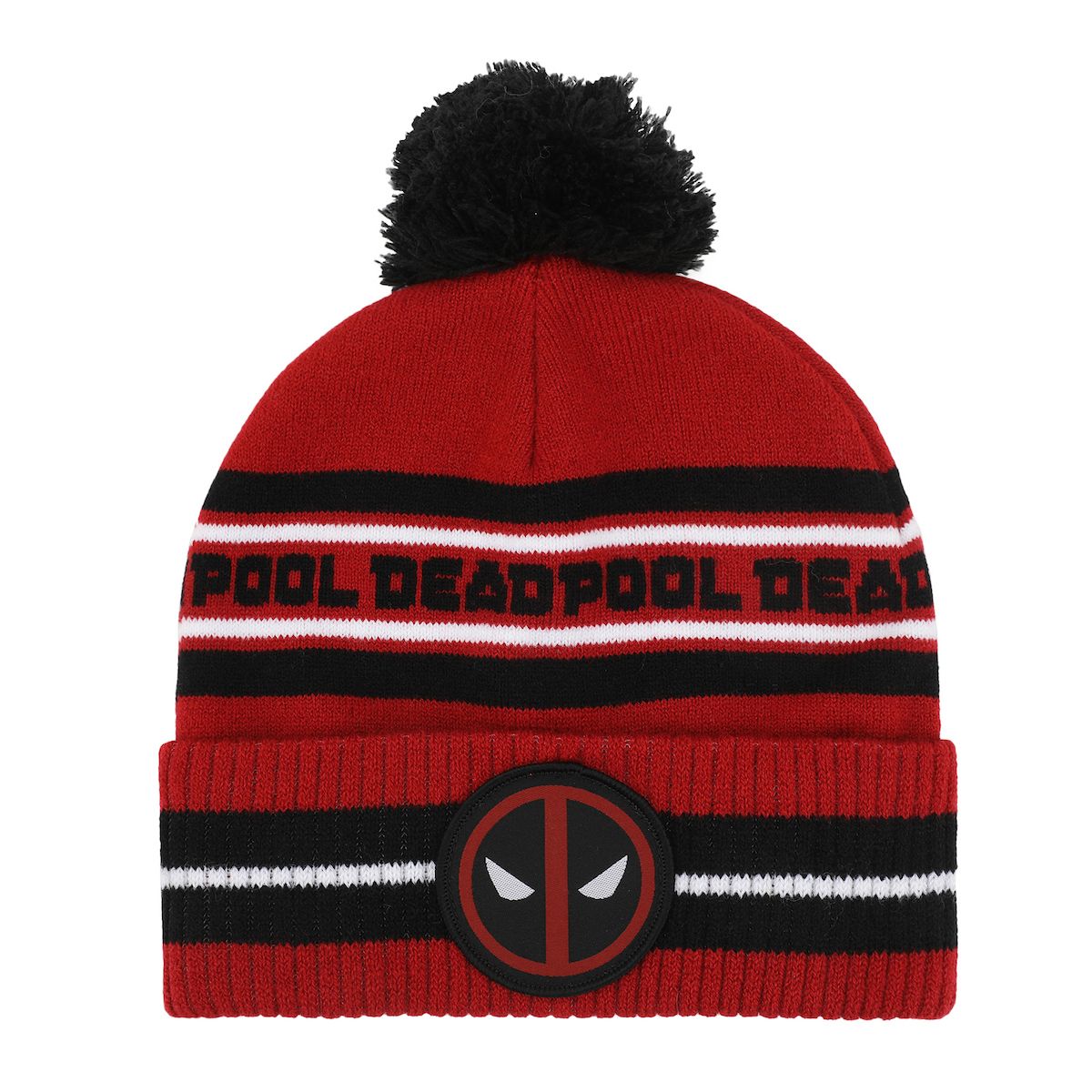 DEADPOOL - Embroidered Deadpool Striped Beanie Hat