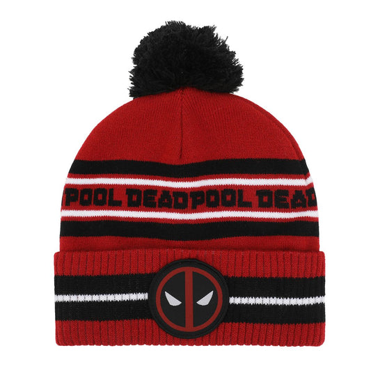 DEADPOOL - Embroidered Deadpool Striped Beanie Hat