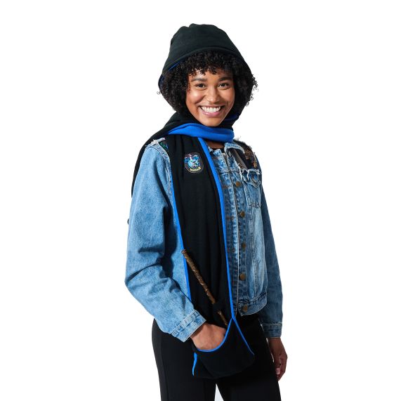 HARRY POTTER - Ravenclaw Snood Hooded Scarf With Wand Holder
