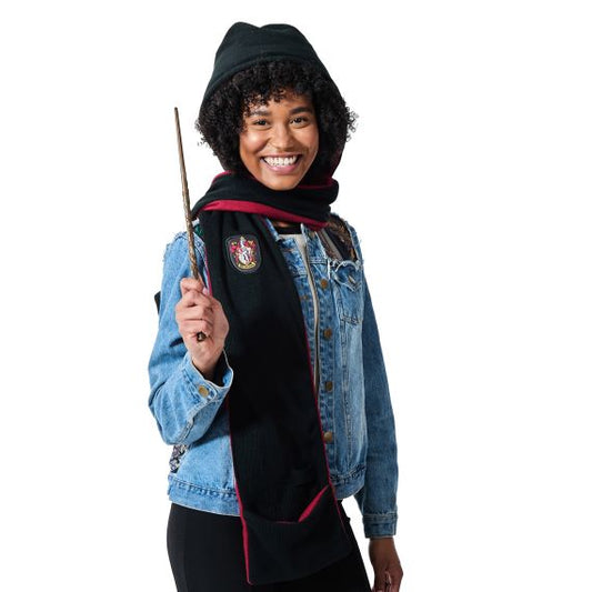 HARRY POTTER - Gryffindor Snood Hooded Scarf With Wand Holder