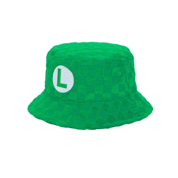 SUPER MARIO - Green Luigi Checkered Bucket Hat