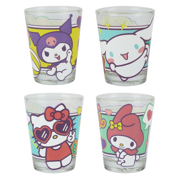 Hello Kitty x Friends Characters 2 Oz Shot Glass Set - 4 Pack
