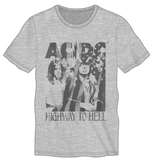 ACDC - Highway To Hell Americana Men’s Grey Heather Tee