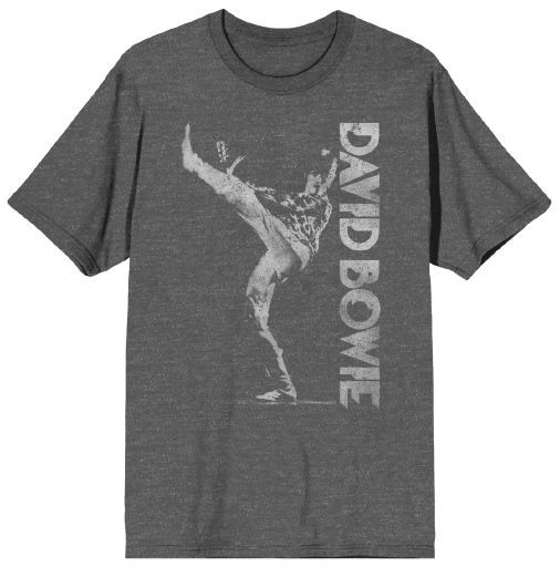 BOWIE - David Bowie on charcoal mens T-Shirt