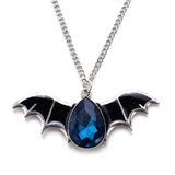 Blue Bat Pendant Necklace