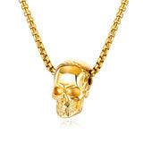 Punk Skull Titanium Steel Plating Necklace (Gold)