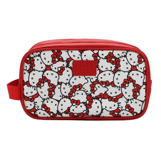 HELLO KITTY - Dual Compartment Cosmetic Bag With 3 Plastic Travel Bottle