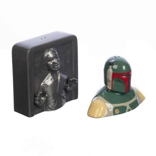 Star Wars Boba Fett & Han Solo Carbon Sculpted Ceramic Salt & Pepper Set