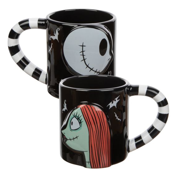 The Nightmare Before Christmas Jack Skellington & Sally 2-Piece Ceramic Mug Set