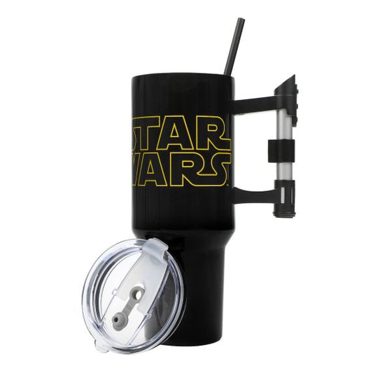 STAR WARS Lightsaber 40 Oz Stainless Steel Tumbler With Straw & Sculpted Handle
