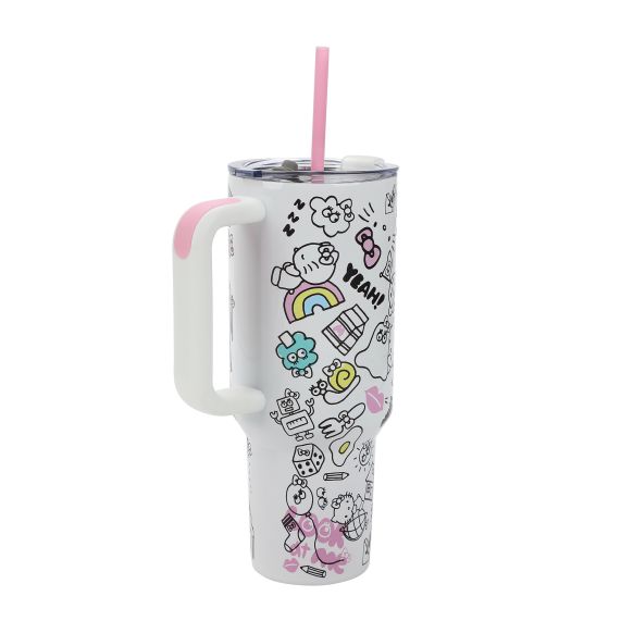 HELLO KITTY - 40 Oz AOP Tumbler With Zip Bag Attachment
