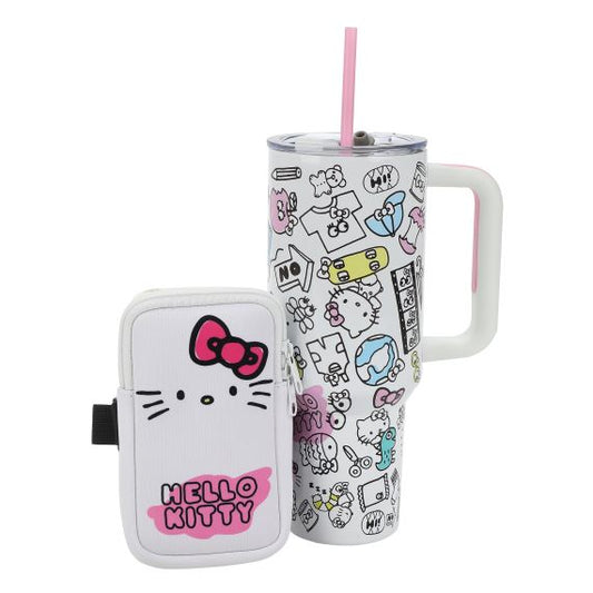 HELLO KITTY - 40 Oz AOP Tumbler With Zip Bag Attachment