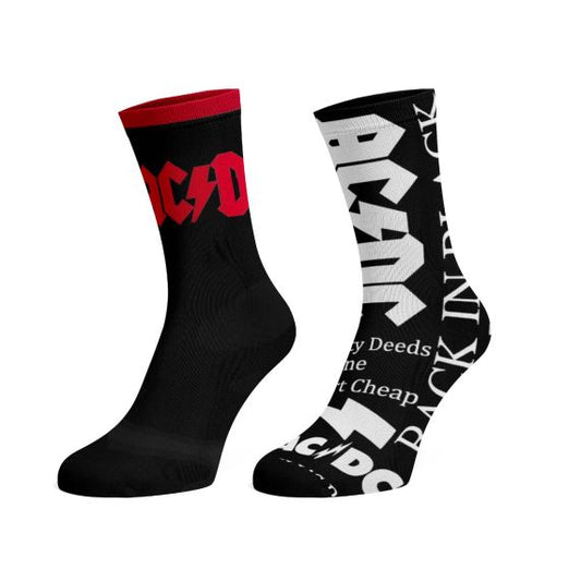 ACDC Hells Bells Dirty Deeds 2 Pack Crew Socks